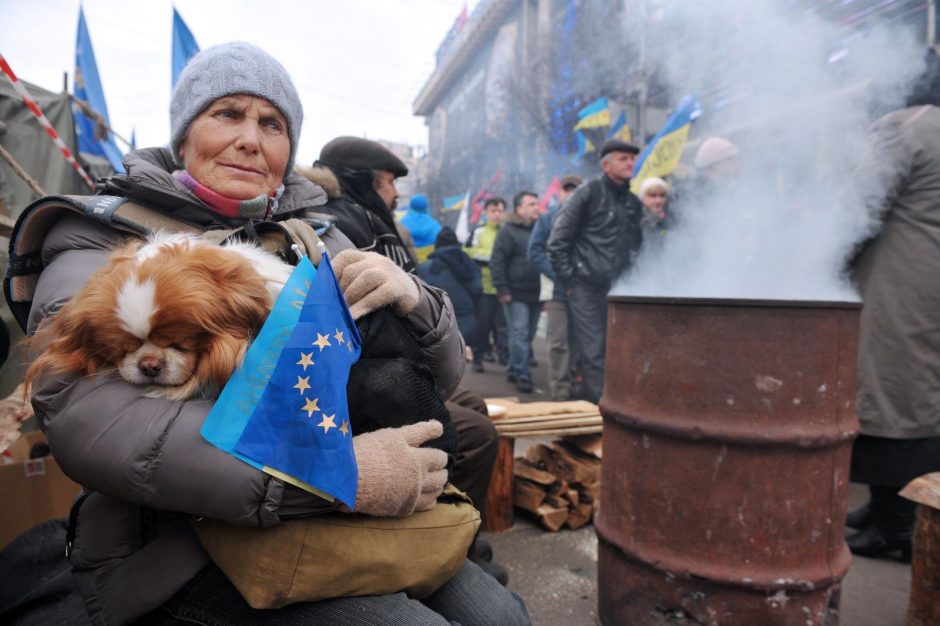 Į proeuropietišką mitingą Ukrainoje susirinko 200 tūkst. žmonių