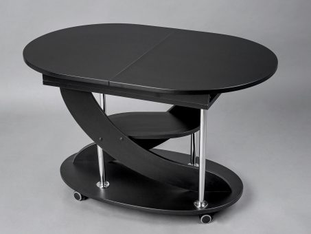 Skelbimas - Išskleidžiamas žurnalinis staliukas, juodas stalas, prailginamas kavos