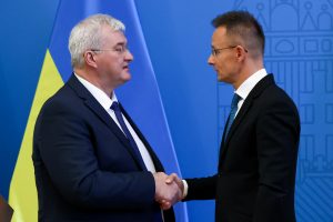 Vengrijos ir Ukrainos URM vadovai aptarė V. Zelenskio pergalės planą