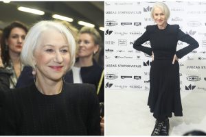 Legendinė britų aktorė H. Mirren neaplenkė J. Statkevičiaus madų pristatymo