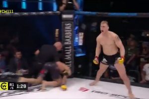 Lietuvos kovotojas M. Bukauskas įspūdingai apgynė „Cage Warriors“ čempiono diržą