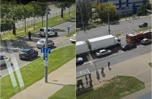 Vilniuje – avarija: sužalotą motociklininką skubiai išsivežė medikai
